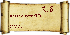 Koller Bernát névjegykártya